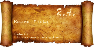 Reiner Anita névjegykártya